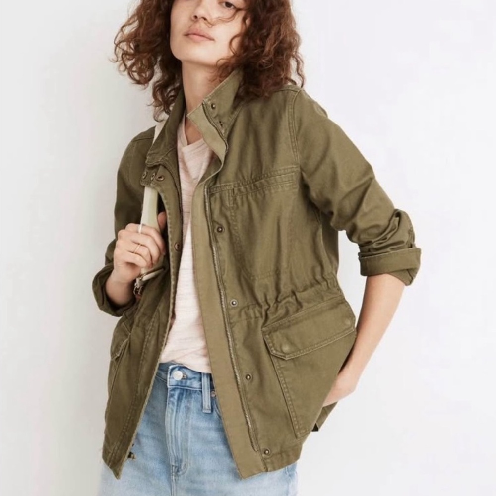 Madewell Green Utility Jacket with Cinched Waist